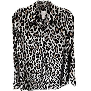 Chico’s Leopard Print Button Down Shirt